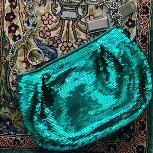 Coach sequin bag emerald